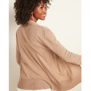 Old Navy Soft Camel Open Front Long Cardigan Sweater Size S GUC